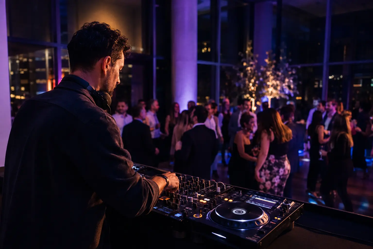 DJ ведёт музыкальную программу вечера